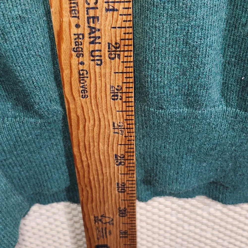 L.L.Bean Mens XXL REG Teal Blue Cashmere‎ Blend 1/4 Zip Sweater OUTDOOR